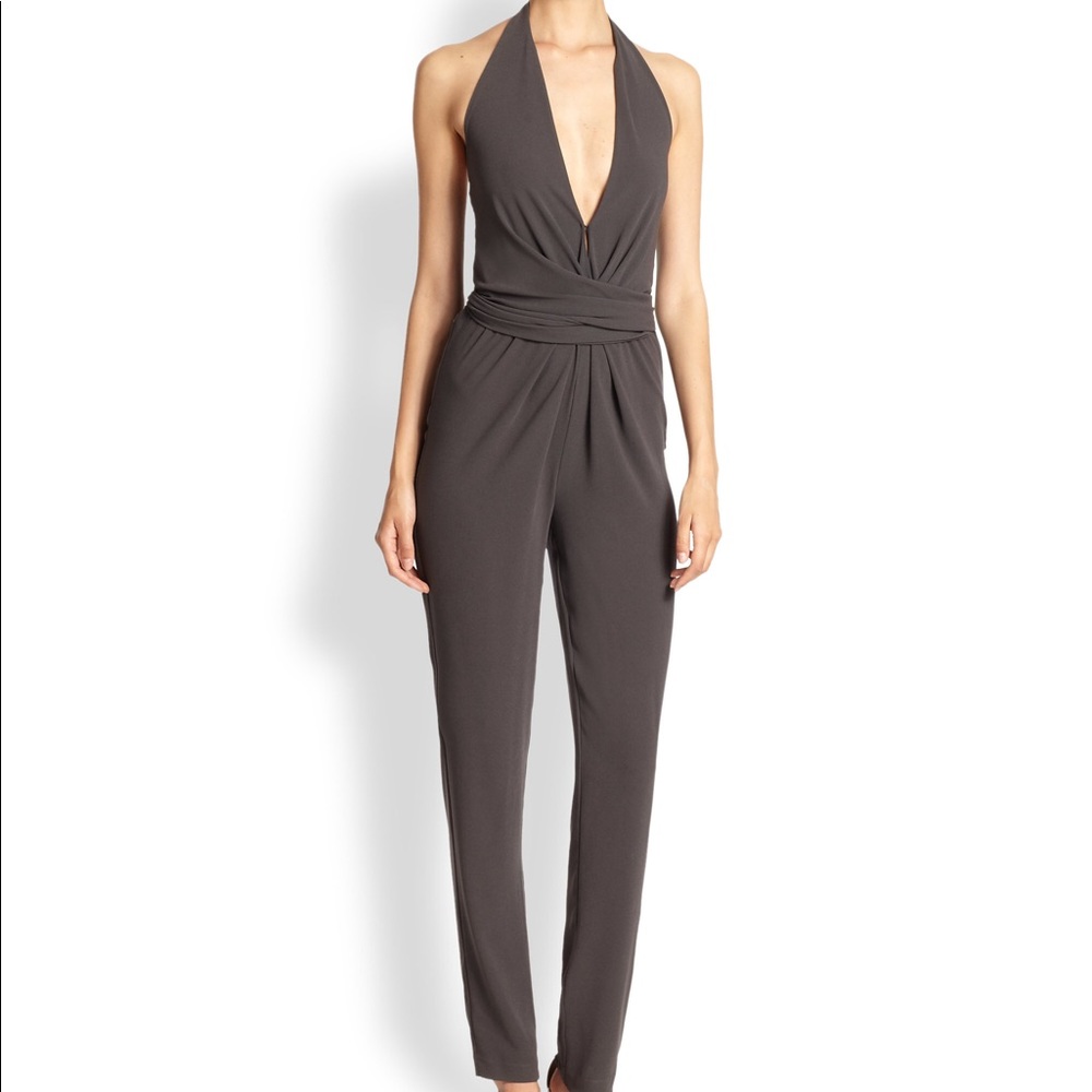 Forever 21 red sleeveless wrap jumpsuit